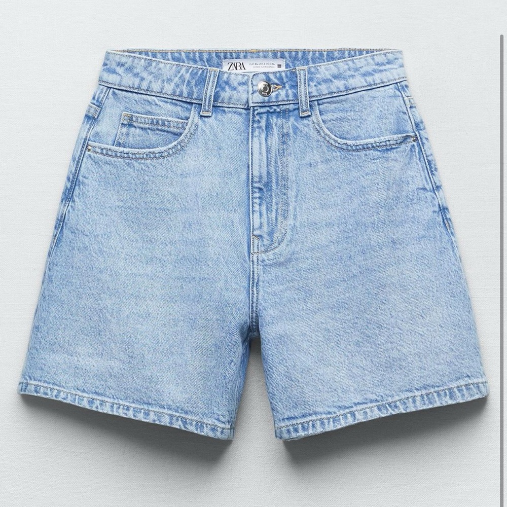 Zara Sky Blue Denim Shorts